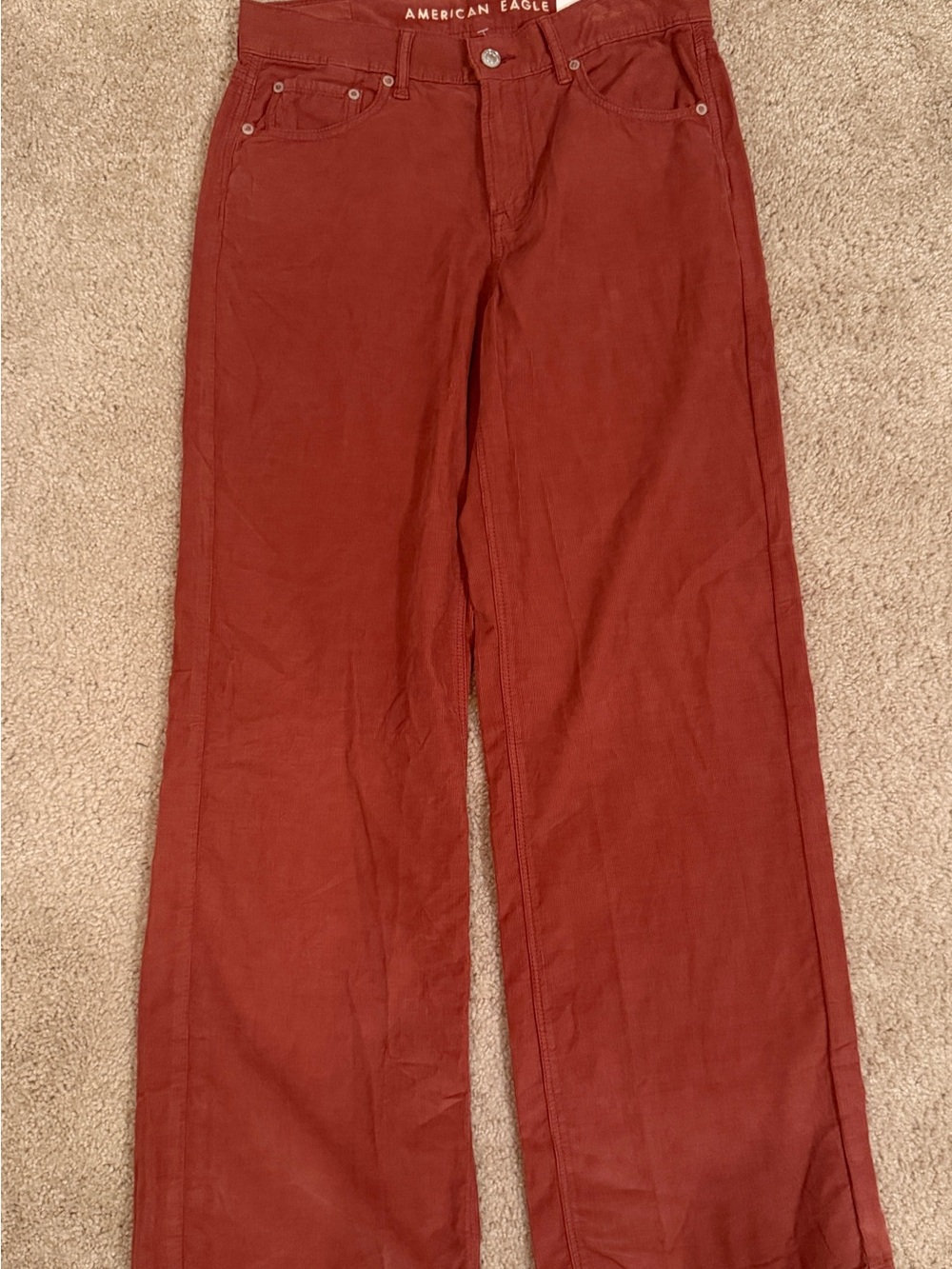American Eagle Outfitters Women’s Rust Orange Straight-Leg Chinos